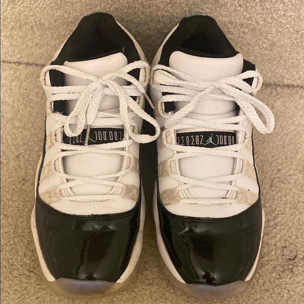 Air Jordan Dark Green and White Sneakers